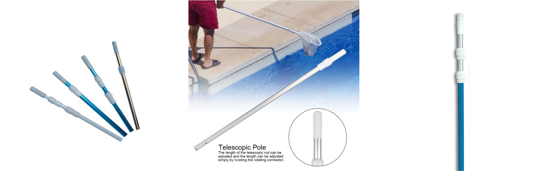Equipment for pool - swimming pool telescopic pole